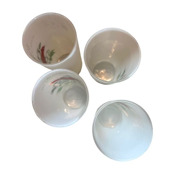 Vintage Anchor Hocking Virginia State Bird and Flower Frosted Glasses, Set of 4 - Picture 6 of 11